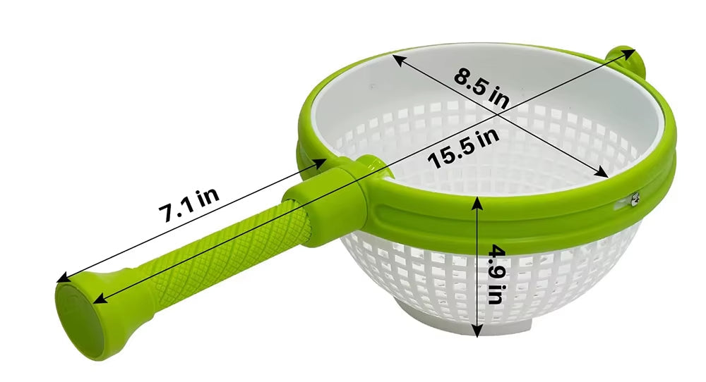 3 Quart Collapsible Salad Spinner & Colander - 2 in 1 Vegetable Washer and Strainer