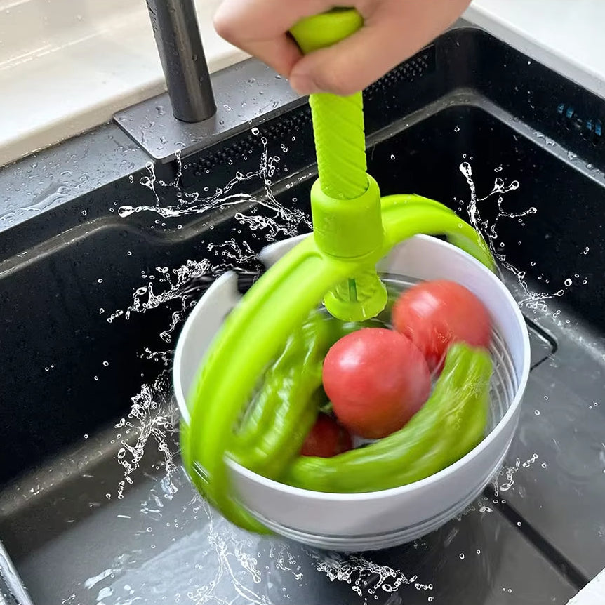 3 Quart Collapsible Salad Spinner & Colander - 2 in 1 Vegetable Washer and Strainer